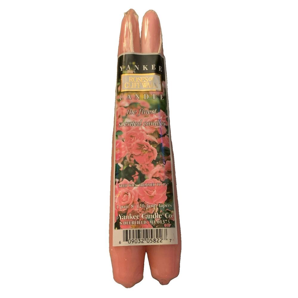 Yankee Candle 8” Taper Candles Roses Of Cliff Walk NEW SEALED